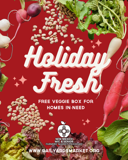 fresh and locally grown veggie boxes for families in need from the rail yards market